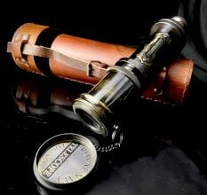 Vintage Brass Telescope with Leather Case Handcrafted